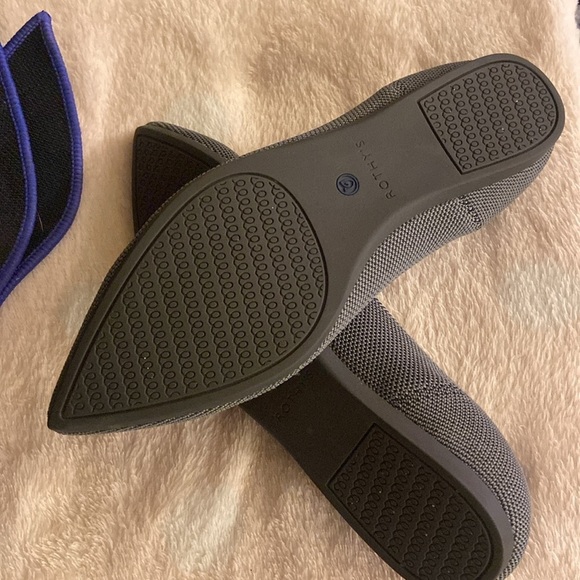 Rothy's The Point Cloud Grey Birdseye Knit Fabric Ballet Flats Women’s SZ 8 - Picture 6 of 7